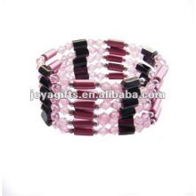 Magnetic Pink Acrylic Beads wrap Bracelets &amp; Collier 36 &quot;